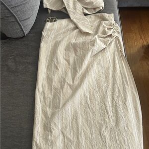 Zara Elegant Beige Pencil Skirt set